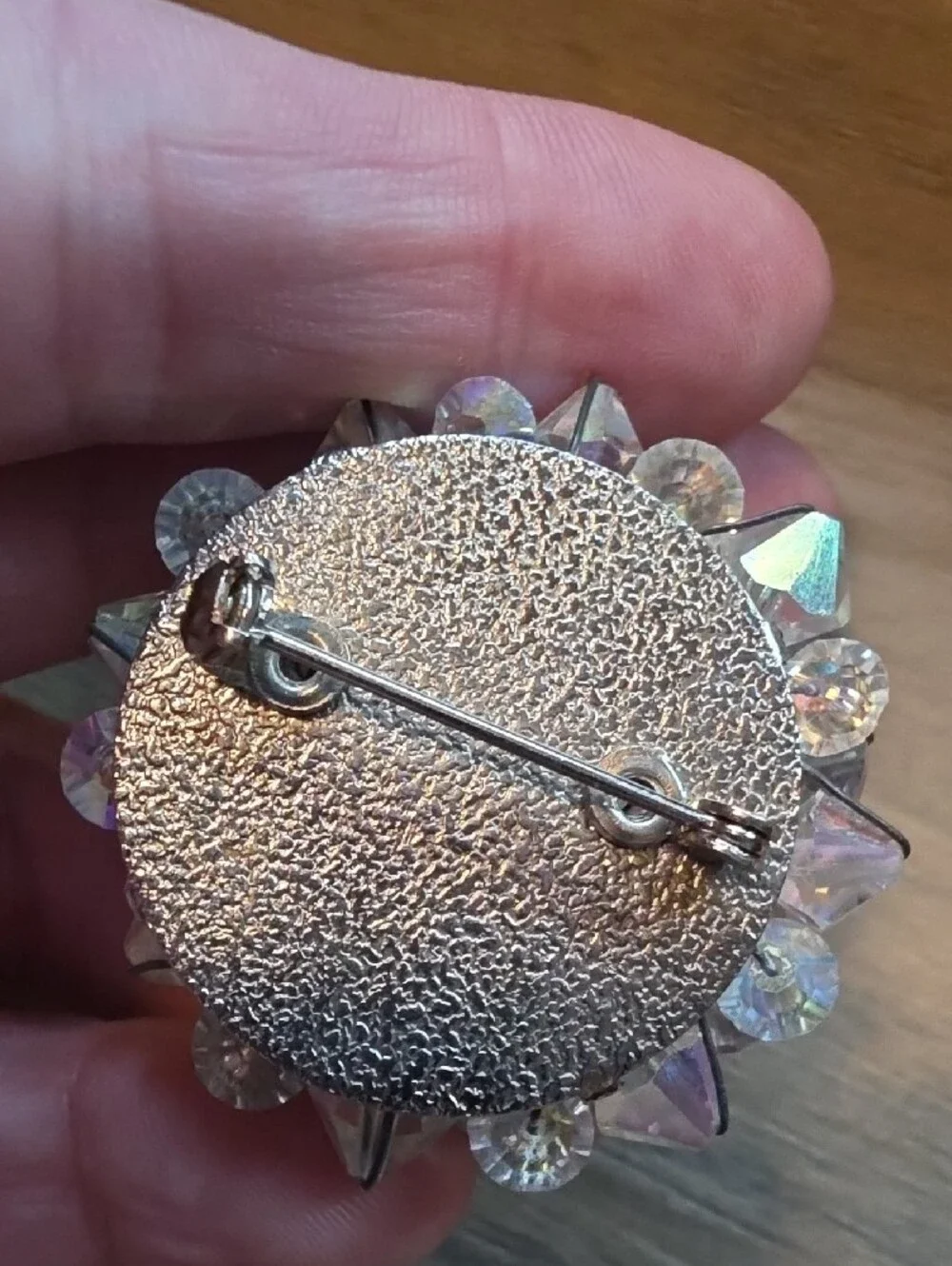 Crystal Prism Decorative Accent - Clear Iridescent Brooch